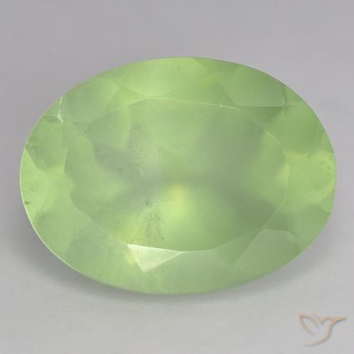 8,90 ctw natürlicher grüner Prehnit, Oval Schliff, Lichtdurchlässig