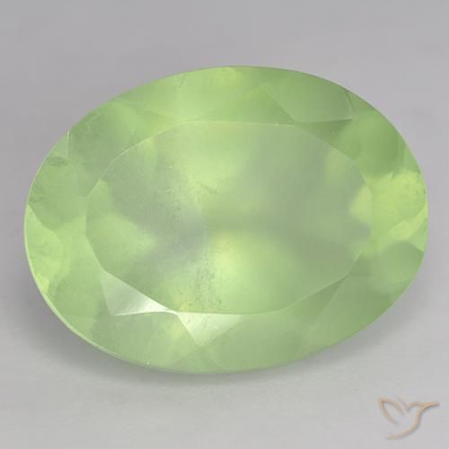 8,90 ctw natürlicher grüner Prehnit, Oval Schliff, Lichtdurchlässig