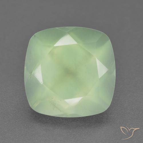 6.93ct Natürlicher hellgrün Prehnit, Kissen, Lichtdurchlässig