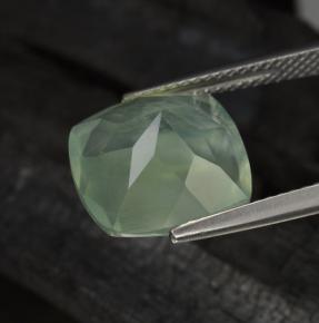 6,82 ctw natürlicher grüner Prehnit, Kissenschliff, Lichtdurchlässig