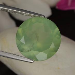 5,97 ctw natürlicher grüner Prehnit, Rundschliff, Lichtdurchlässig