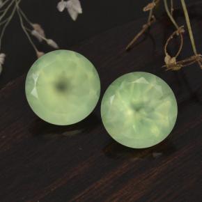 11,55 ct natürliche grüner Prehnit-Edelsteine, Rundschliff, Lichtdurchlässig
