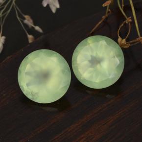 11,55 ct natürliche grüner Prehnit-Edelsteine, Rundschliff, Lichtdurchlässig