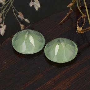 11,55 ct natürliche grüner Prehnit-Edelsteine, Rundschliff, Lichtdurchlässig