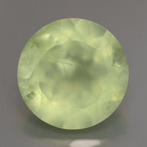 6,02 ctw natürlicher grüner Prehnit, Rundschliff, Transparent