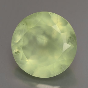 6,02 ctw natürlicher grüner Prehnit, Rundschliff, Transparent