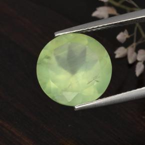 5,62 ctw natürlicher grüner Prehnit, Rundschliff, Lichtdurchlässig