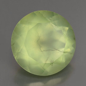 6,01 ctw natürlicher grüner Prehnit, Rundschliff, Transparent