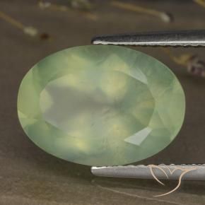 9,17 ctw natürlicher Medium Green  Prehnit, Oval, Transparent / Lichtdurchlässig