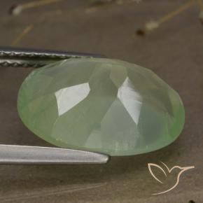 9,17 ctw natürlicher Medium Green  Prehnit, Oval, Transparent / Lichtdurchlässig