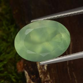 6,16 ctw natürlicher grüner Prehnit, Oval Schliff, Transparent