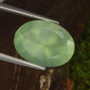 6,16 ctw natürlicher grüner Prehnit, Oval Schliff, Transparent