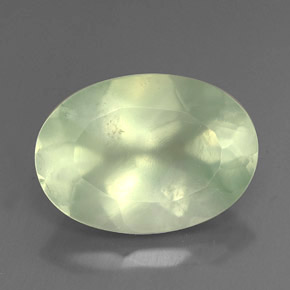 5,71 ctw natürlicher grüner Prehnit, Oval Schliff, Transparent