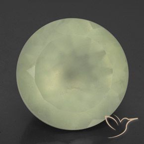 9.06ct Natürlicher Olive Green  Prehnit, Runden, Lichtdurchlässig