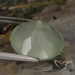 5,76 ctw natürlicher grüner Prehnit, Rundschliff, Transparent
