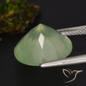 9,17 ctw natürlicher Pale Lime Green  Prehnit, Rund Schliff, Lichtdurchlässig