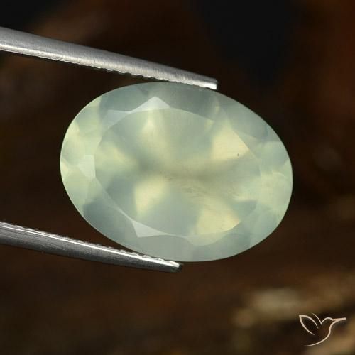 9.30ct Natürlicher Hellgelb Grün Prehnit, Oval, Lichtdurchlässig
