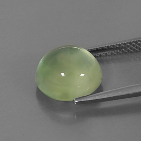 4,43 ctw natürlicher grüner Prehnit, Rundschliff, Transparent