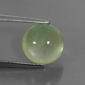 4,43 ctw natürlicher grüner Prehnit, Rundschliff, Transparent