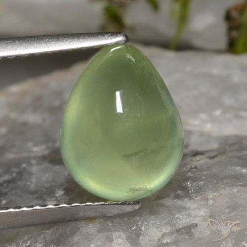 4.03ct Natürlicher Pale Pear Green  Prehnit, Birnenform, Transparent