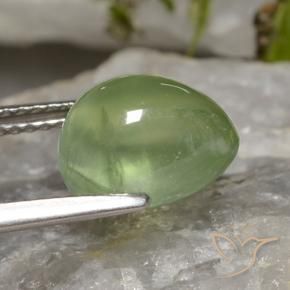 9,17 ctw natürlicher Pale Pear Green  Prehnit, Birnenform, Transparent