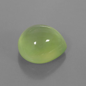 6,81 ctw natürlicher grüner Prehnit, Birnenform, Transparent