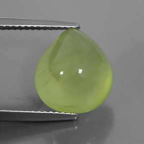 6,81 ctw natürlicher grüner Prehnit, Birnenform, Transparent