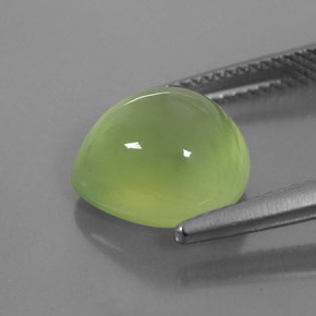6,81 ctw natürlicher grüner Prehnit, Birnenform, Transparent