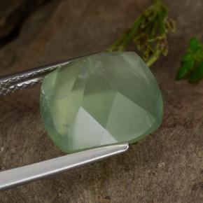 6,67 ctw natürlicher grüner Prehnit, Kissenschliff, Lichtdurchlässig