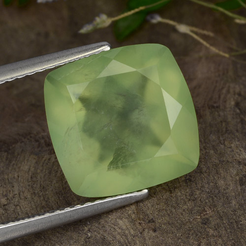 6,62 ctw natürlicher grüner Prehnit, Transparent, Transparent / Lichtdurchlässig