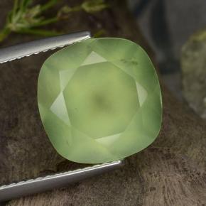6,47 ctw natürlicher grüner Prehnit, Kissenschliff, Lichtdurchlässig
