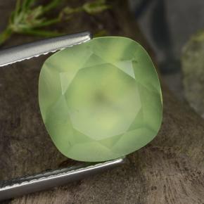 6,47 ctw natürlicher grüner Prehnit, Kissenschliff, Lichtdurchlässig