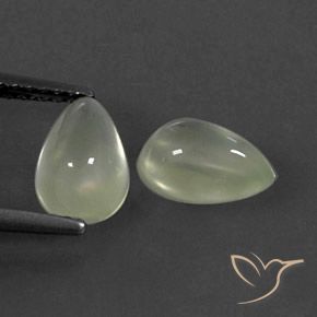 2.73 ct natürliche Graugrün Prehnit-Edelsteine, Birnenform, Transparent