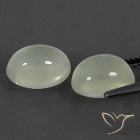 5.18 ct natürliche Olive Green  Prehnit-Edelsteine, Oval, Transparent / Lichtdurchlässig