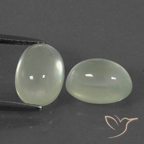 5.25 ct natürliche Olive Green  Prehnit-Edelsteine, Oval, Transparent / Lichtdurchlässig