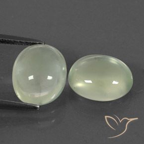 5.26 ct natürliche Graugrün Prehnit-Edelsteine, Oval, Transparent / Lichtdurchlässig