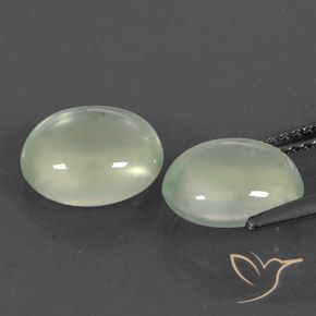 5.26 ct natürliche Graugrün Prehnit-Edelsteine, Oval, Transparent / Lichtdurchlässig