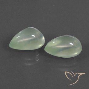 5.93ctw Natürlicher Light Pear Green  Prehnit, Birnenform, Transparent
