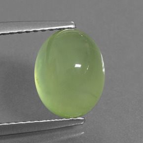 4,27 ctw natürlicher grüner Prehnit, Oval Schliff, Lichtdurchlässig
