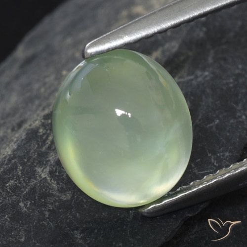 2.68ct Natürlicher Sehr helles Salbeigrün Prehnit, Oval, Transparent