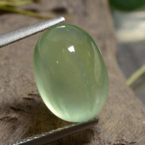 5,10 ctw natürlicher grüner Prehnit, Oval Schliff, Lichtdurchlässig