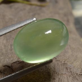 5,10 ctw natürlicher grüner Prehnit, Oval Schliff, Lichtdurchlässig