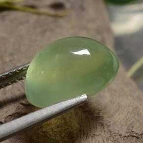 5,10 ctw natürlicher grüner Prehnit, Oval Schliff, Lichtdurchlässig