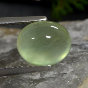 3,45 ctw natürlicher grüner Prehnit, Oval Schliff, Lichtdurchlässig