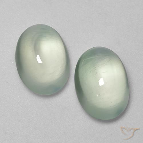 5.47ctw Natürlicher Sehr helles Grün Prehnit, Oval, Transparent