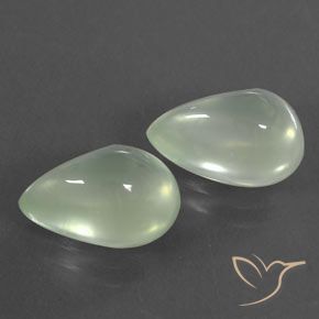 5.27 ct natürliche hellgrünlich-weiß Prehnit-Edelsteine, Birnenform, Transparent / Lichtdurchlässig