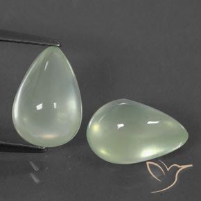 5.27 ct natürliche hellgrünlich-weiß Prehnit-Edelsteine, Birnenform, Transparent / Lichtdurchlässig