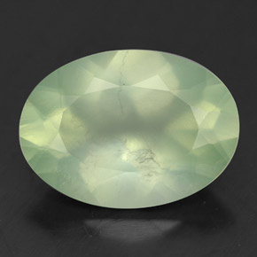 5,36 ctw natürlicher grüner Prehnit, Oval Schliff, Transparent
