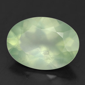 5,36 ctw natürlicher grüner Prehnit, Oval Schliff, Transparent