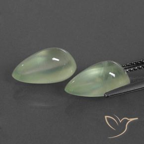 6.20 ct natürliche Pale Yellowish Green    Prehnit-Edelsteine, Birnenform, Transparent / Lichtdurchlässig
